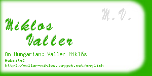 miklos valler business card