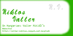 miklos valler business card